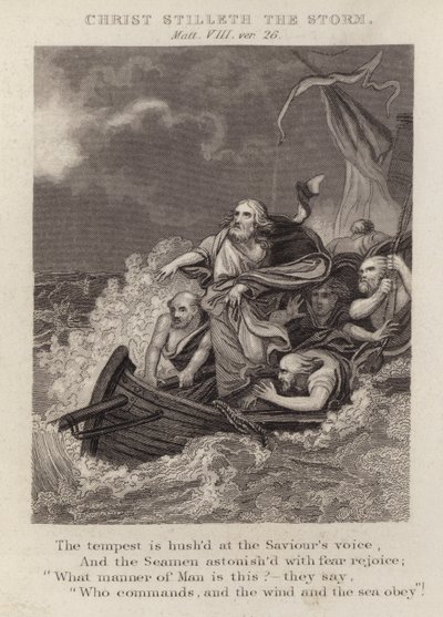Le Christ apaise la tempête, Matthieu VIII, verset 26 - English School
