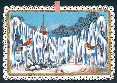 Texte de Noël dans la glace, Carte de Noël - English School