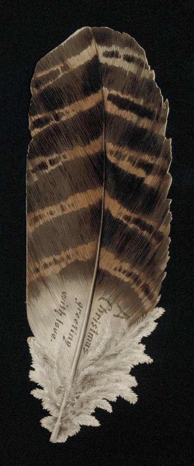 Carte de Noël en forme de plume, carte de vœux - English School