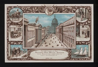 Carte de vœux de Noël du General Post Office, Londres - English School