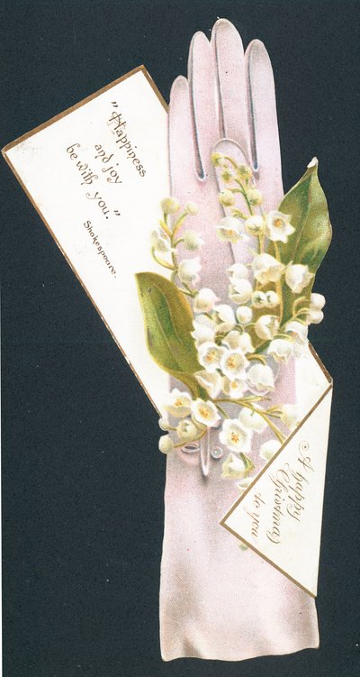 Carte de vœux de Noël avec gant et fleurs - English School