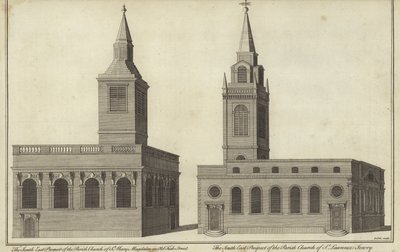 Église St Mary Magdalen dans Old Fish Street et église St Lawrence Jewry, Londres - English School
