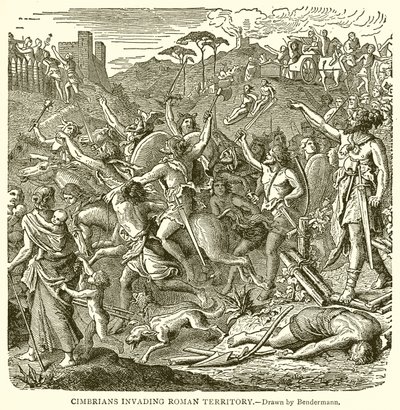 Cimbres envahissant le territoire romain - English School