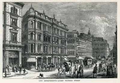 Améliorations de la ville - Queen Victoria Street, Londres - English School