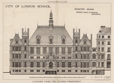 City of London School ; élévation face à l