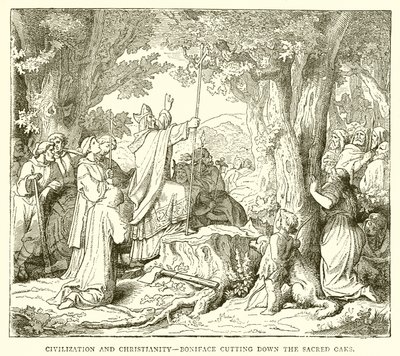 Civilisation et christianisme - Boniface abattant les chênes sacrés - English School