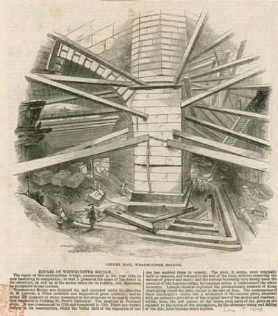 Cofferdam, Pont de Westminster - English School