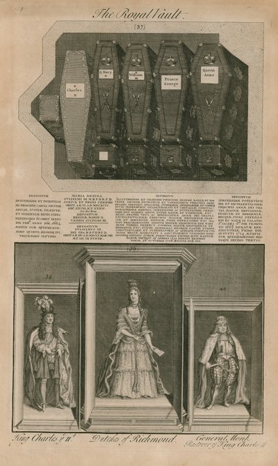 Cercueils dans la voûte royale - English School