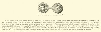 Pièce de monnaie de Salomé et Aristobule - English School