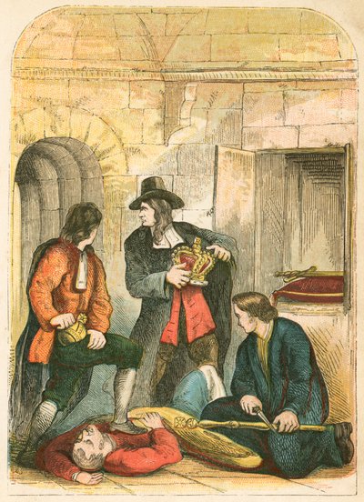 Le colonel Blood volant les regalia de la Tour - English School