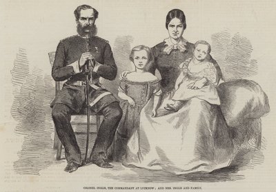 Colonel Inglis, le commandant à Lucknow, et Mme Inglis et famille - English School