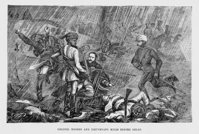 Le colonel Tombs et le lieutenant Hills devant Delhi - English School
