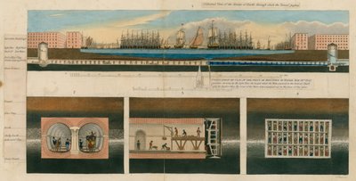 Vue colorée des strates de terre à travers lesquelles passe le tunnel - English School