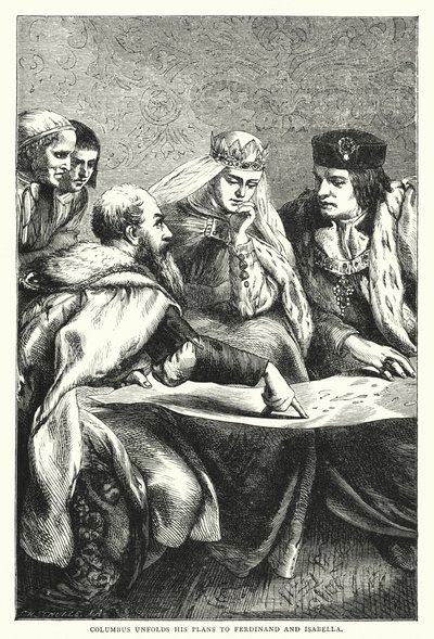 Colomb présente ses plans à Ferdinand et Isabelle - English School