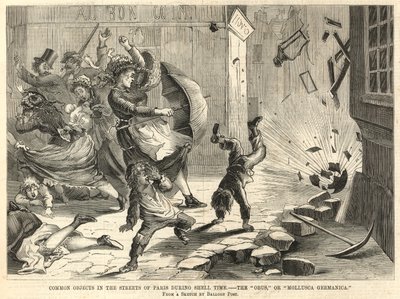 Objets communs dans les rues de Paris pendant le bombardement - English School