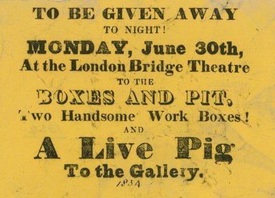 Prix de concours à distribuer au London Bridge Theatre - English School
