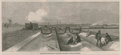 Fondation en béton pour les tunnels de sortie nord - English School