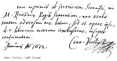 Conr: Vorstius (célèbre théologien) - English School