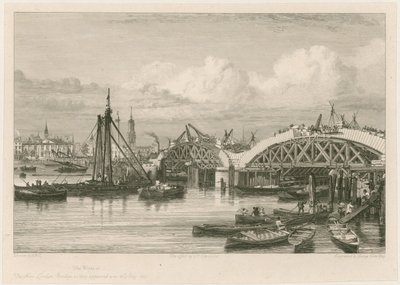 Construction du nouveau pont de Londres, 26 juillet 1827 - English School