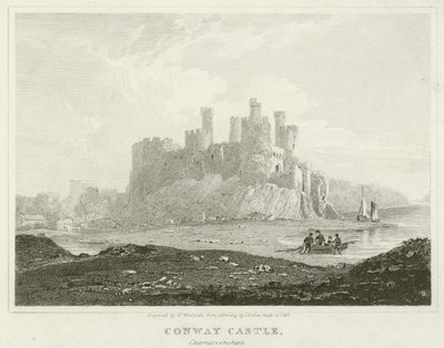 Château de Conway, Caernarvonshire (gravure) - English School