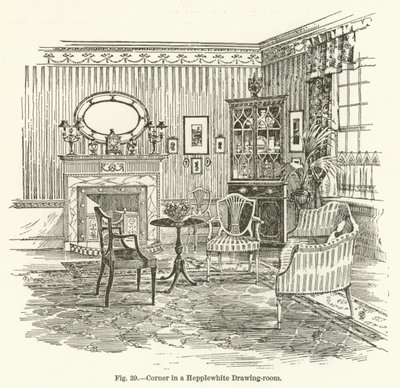 Coin dans un salon Hepplewhite - English School