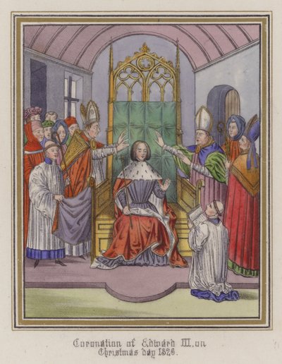 Couronnement du Roi Édouard III le jour de Noël 1326 - English School