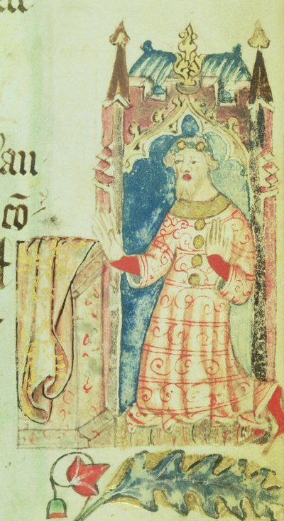 Cott Nero D VII f.7 Portrait de John de Gaunt, Duc de Lancastre, du Livre des bienfaiteurs de l