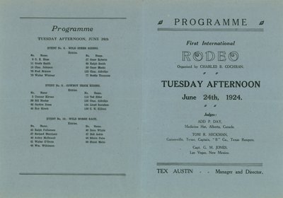 Couverture du programme du premier rodéo international - English School