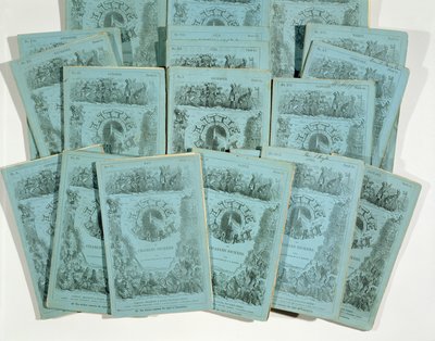 Couvertures des éditions mensuelles de Little Dorrit par Charles Dickens (1812-70), publiées vers 1856 - English School