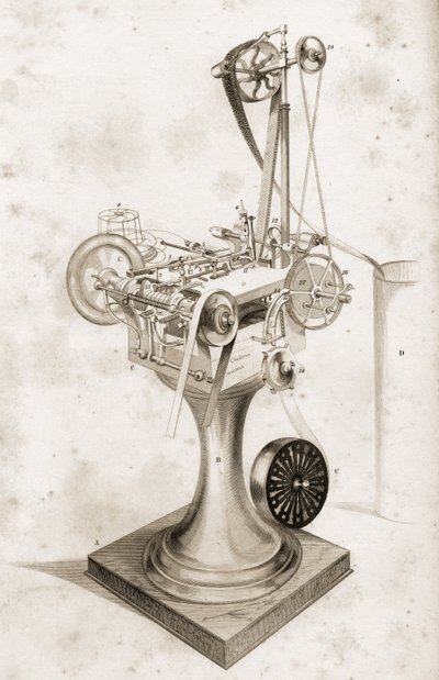 Machine à carder Crabtree, exposée à la Grande Exposition de 1851 - English School