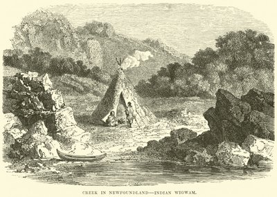 Ruisseau à Terre-Neuve, wigwam indien - English School