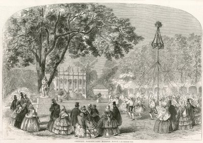 Jardins de Cremorne, Londres, la danse autour du mât de mai - English School