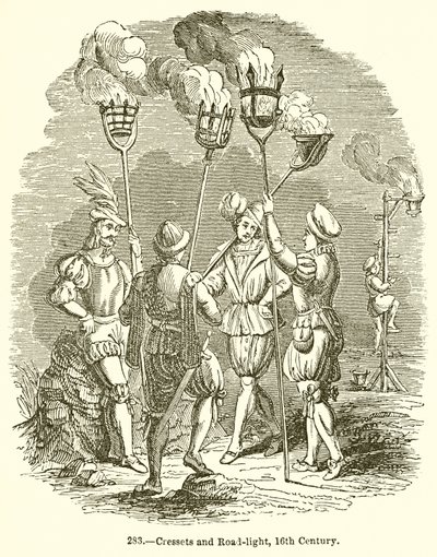 Cressets et éclairage routier, XVIe siècle - English School