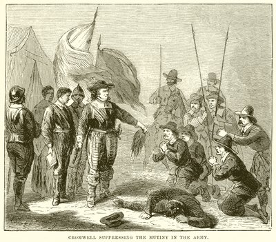 Cromwell réprimant la mutinerie dans l
