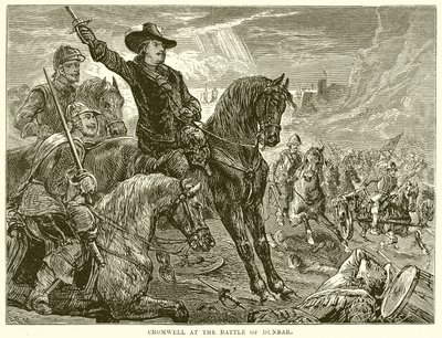 Cromwell à la bataille de Dunbar - English School