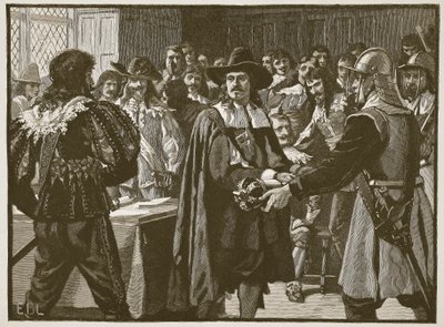Cromwell dissolvant le Long Parlement (illustration de Cassells Illustrated History of England) - English School