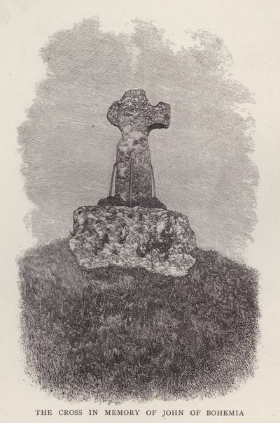 Croix en mémoire de Jean de Bohême, tué en combattant dans l