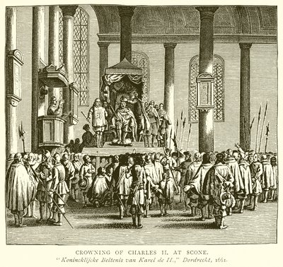 Couronnement de Charles II à Scone - English School
