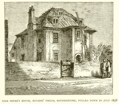 Maison du tsar Pierre, Hughes Fields, Rotherhithe, démolie en juillet 1858 - English School