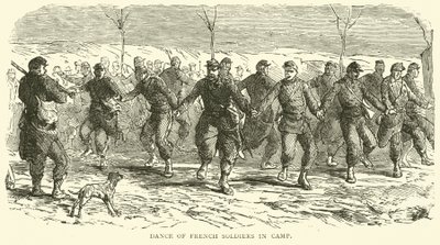 Danse des soldats français dans le camp, novembre 1870 - English School