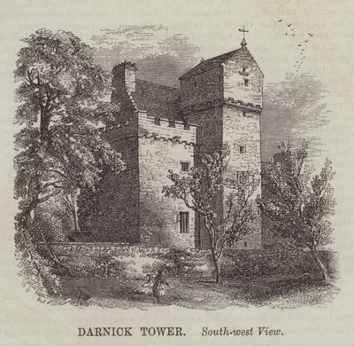 Tour de Darnick, vue sud-ouest (gravure) - English School