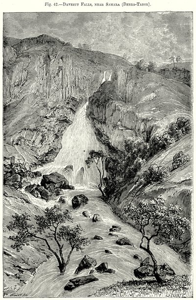 Chutes de Davezut, près de Samara (Debra-Tabor) (gravure) - English School