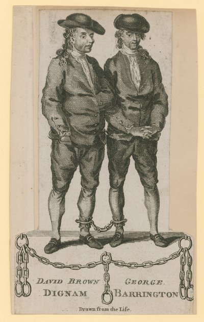 David Brown Dignam et George Barrington, dessinés d