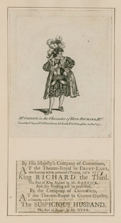 David Garrick dans le rôle du roi Richard III - English School