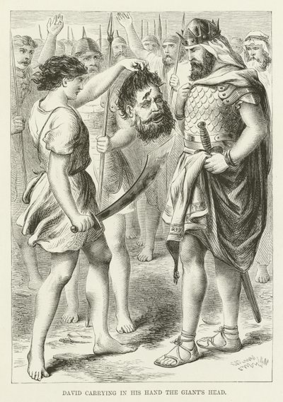 David portant la tête du géant - English School