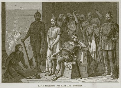 David pleurant Saül et Jonathan, illustration de La Bible de l