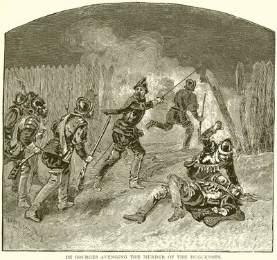 De Gourges vengeant le meurtre des Huguenots - English School