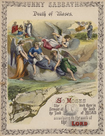 La mort de Moïse (gravure en couleur) - English School