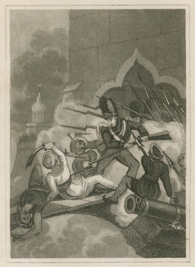 Mort de Tippoo Sahib au siège de Seringapatam, Inde, 1799 - English School