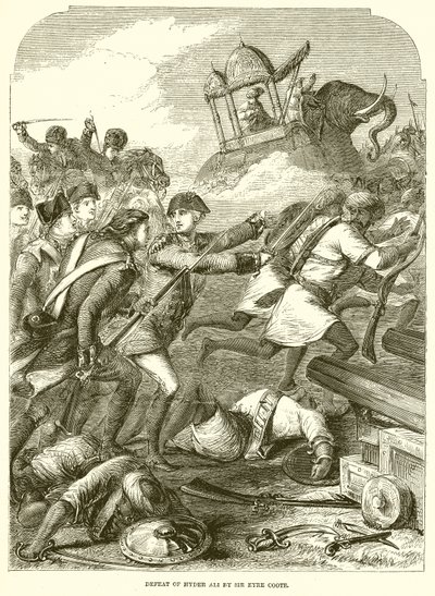 Défaite de Hyder Ali par Sir Eyre Coote - English School